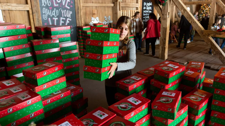 Operation Christmas Child collecting shoeboxes filled with gifts through Monday